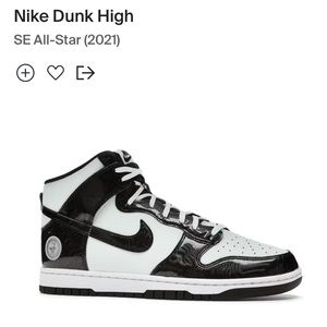 Nike dunk hi All Star barley green/black